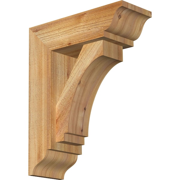 Ekena Millwork Imperial Traditional Rough Sawn Bracket w/ Offset Brace, Western Red Cedar, 6"W x 16"D x 20"H BKT0604X16X20IMP01RWR - main